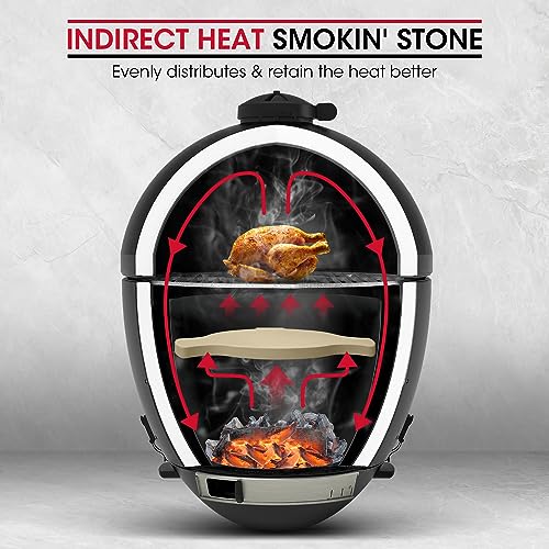 Unicook 17 Inch Smoking Stone for Akorn Kamado Grill, Heat Deflector Stone, Cordierite Pizza
