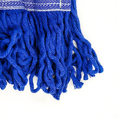 String Mop Head Looped-End String Wet Mop Head Refill Replacement Heavy Duty Cotton Commercial Industrial Grade Floor Cleaning Mop Refill Removable Washable Head - Blue & Green (Blue, 3) #TOP4
