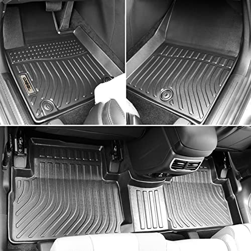Orealtrend Black Floor Mats Liners Replacement For Hyundai Santa Fe 2021 2022 2023 (Gasoline Model) Heavy Duty All Weather Front Rear Car Carpet Custom Fit Durable Odorless-Not Fit Hybrid Model #TOP1