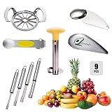 Family Fruit Tools Set,Stainless Steel Kitchen Gadget,Cutter/Slicer/Corer/Peeler/Planer/Grater/Pitte
