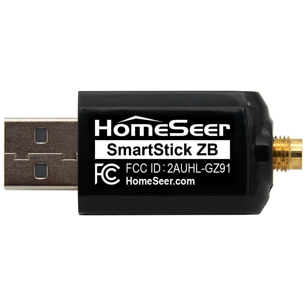 HomeSeer SmartStick ZB – Dongle USB longue portée Zigbee | Chipset ERF32MG21 | Compatible avec HomeSeer, Home Assistant, OpenHAB, Zigbee2MQTT