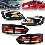 VLAND Headlights and Taillights Assembly Fit for Jetta 2011-2014, Regular/Smoked