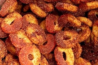 SweetGlob Chamoy Peach Sour Gummy Rings Candy Spicy Tangy Mexican Style Gummy Candy, Sweet & Sour Snack Treat 1 Pound