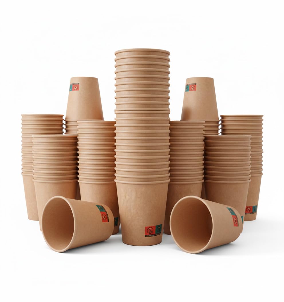 GASTROTOMI Vasos de Carton 360 ml (12 oz) – Pack 200 Unidades de Vasos Desechables - Resistentes para Bebidas Frías y Calientes - Café, Refrescos, Cerveza y Eventos - Reciclables y Uso Profesional