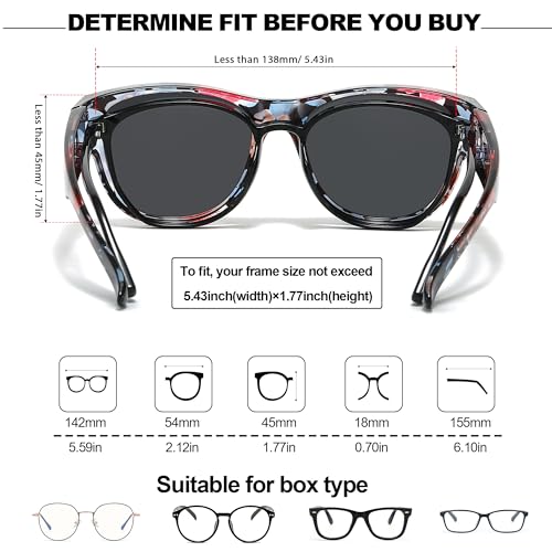 IGnaef® Polarized Fit Over Sunglasses for Women Trendy Lightweight Glasses Shades for Driving IF80103