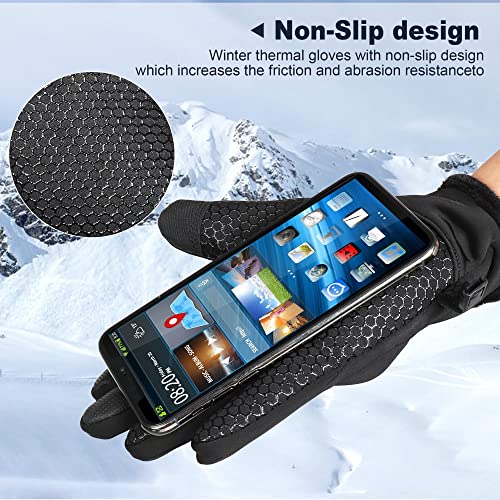 Wtactful A92-BLACK-L Water Repellent Windproof Winter Warm Gloves Thermal Anti-Slip thumb #5