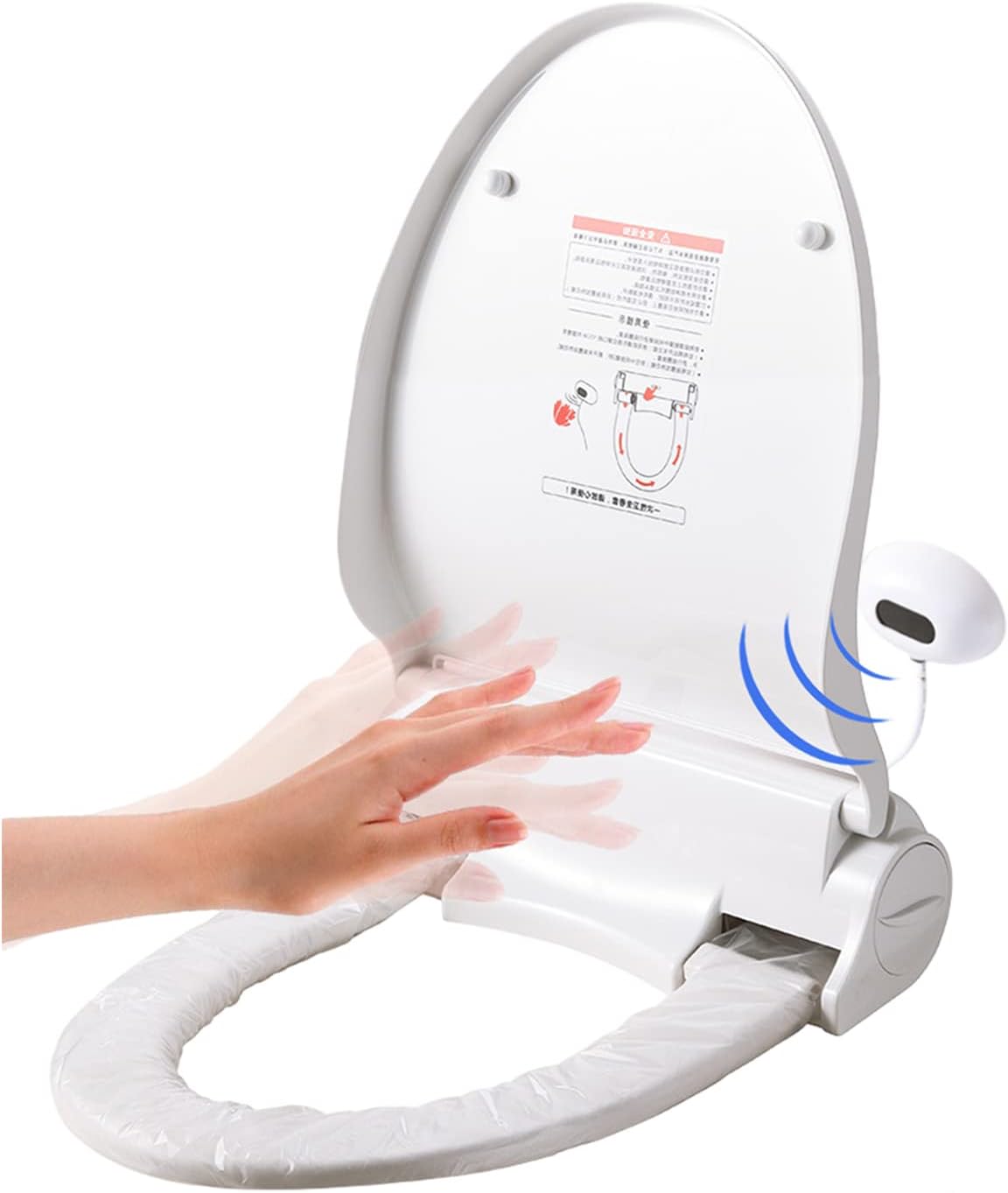 Automatic Toilet Seat Cover, One-Button Replacement, Touch Free, with Disposable Seat Cover Film, Hygienic Toilet Seat Cover for Home & Public Restrooms, Elongated