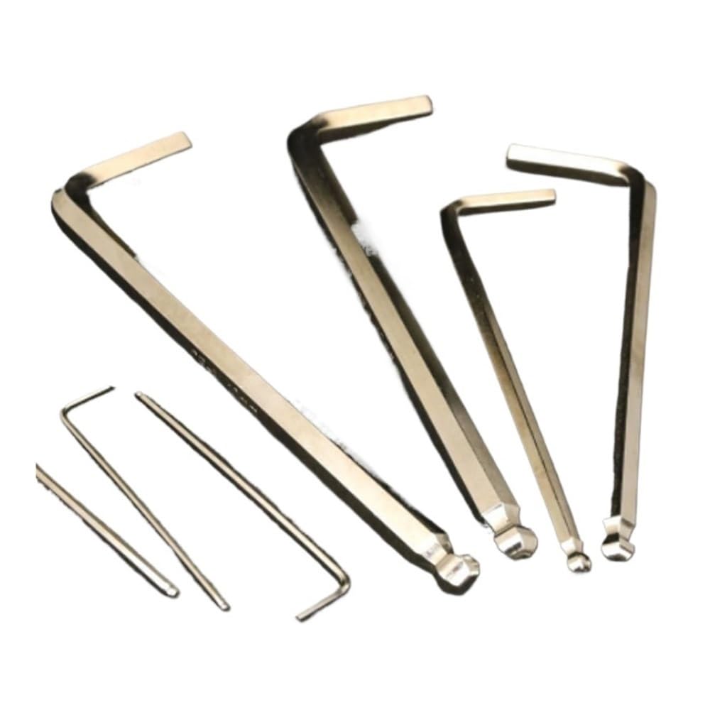 klucz imbusowy, Zestaw kluczy imbusowych z łbem kulowym, metryczny klucz sześciokątny typu L, stop Cr-V, 1/5/10 szt., wiele rozmiarów(5pcs,6mm-(139mm L))