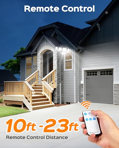 Image of Motion Sensor Outdoor Lights with Flexible Octopus Tripod,5000LM 366LED Security Flood Lights with Remote Control, 360Wide Angle, 6 Heads Solar Lights Outdoor Waterproof for Yard Patio Garage 2Pack