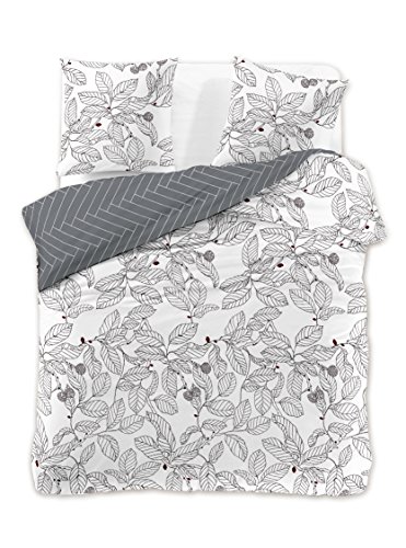 DecoKing Premium - Juego de ropa de cama, de algodón, con cremallera, colección Ducato, algodón, Weiß, 230 x 220 + 50 x 75 *2