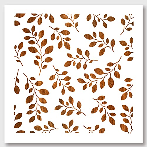 NBEADS Leaf Painting Stencils Templates, 10.8×10.8 Inch Reusable DIY Art and Craft Stencils for Painting on Wood, Fabric, Paper, Walls, Canvas, Floor, Tile