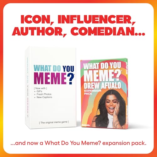 Image of What Do You Meme? Drew Afualo Expansion Pack by Relatable - Card Games for Adults, Featuring All New Meme Game Content. Includes 15 Image Cards and 10 Caption Cards