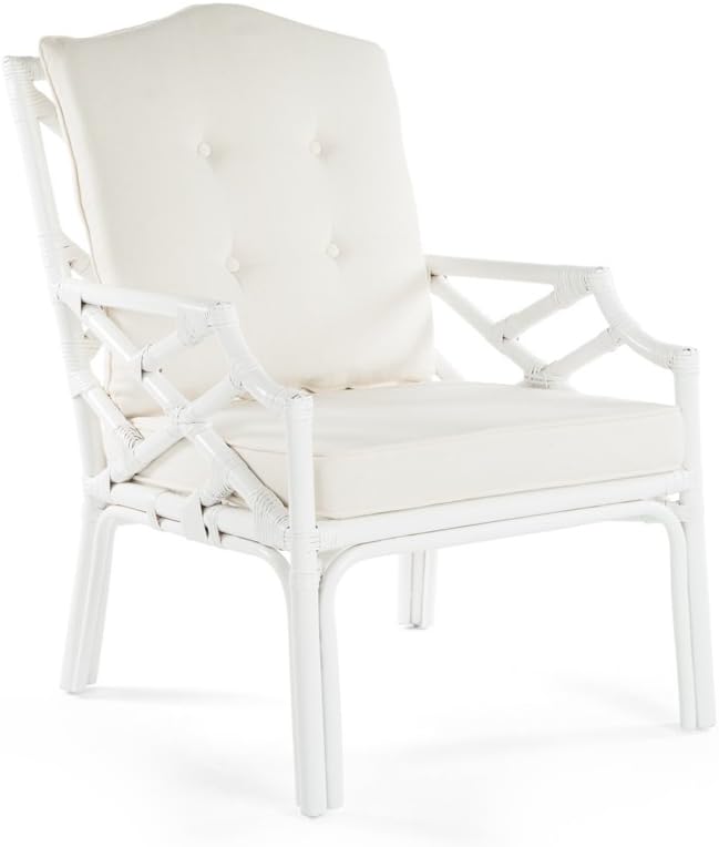 KOUBOO Rattan Chippendale Lounge Chair with Seat Back