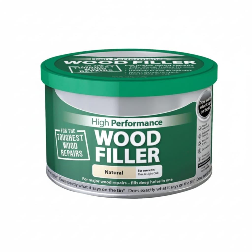 HOCHSTE® Wood Filler, Natural Finish for Pine and Light Oak, Tough and Durable, Fills Deep Holes, Sandable, Stainable, and Paintable, Interior & Exterior Wood Repair, (275g)