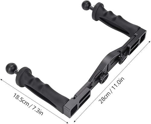 Miniatura 6 de Bandeja de aluminio estabilizador de cardán de mano subacuática con empuñaduras de doble mango con tornillos de 14 pulgadas para carcasa de cámara