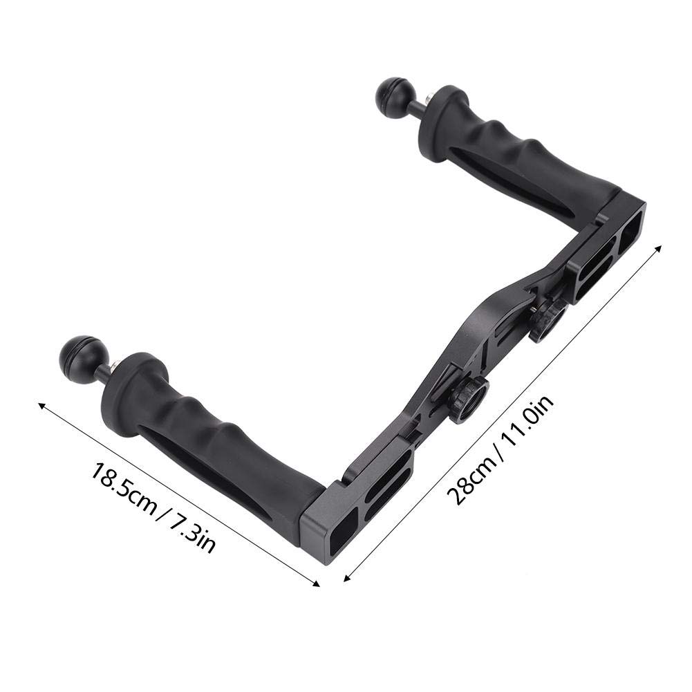 Dual Handheld Stabilisator Camera Unterwasser Handgriff Kamera Dual Handle Grip Unterwasserkamera Tray Aluminiumschale mit Zwei Griffen für Gehäusezubehör für Unterwasserkameras