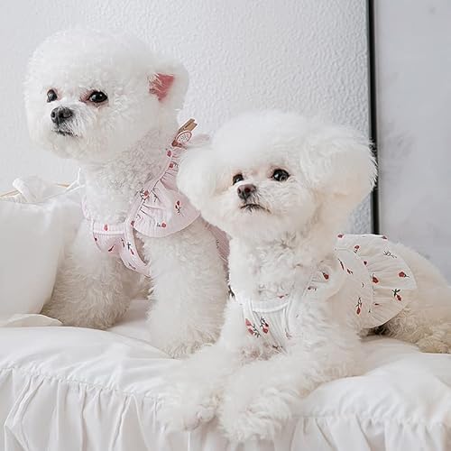 Dog Cat Rose Suspender Dress Floral Dog Skirt Elegent Dog Outfit Cat Dress For Party Wedding Birthday Puppy Apparel Summer Clothes #TOP1