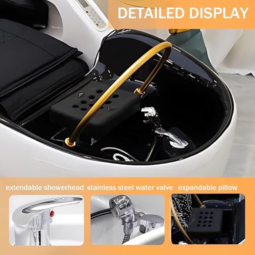 MegLob Head Spa Bed, Dexule Electric Massage Table, U-Shape Water Massage Shampoo Bed, Heavy Duty Head Care Shampoo Bed,Thai Massage Beauty Bed with Water Circulation, Hair Salon Equipment - Image 7