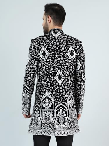 Image of WINTAGE Men's Embroidered Velvet Bandhgala
