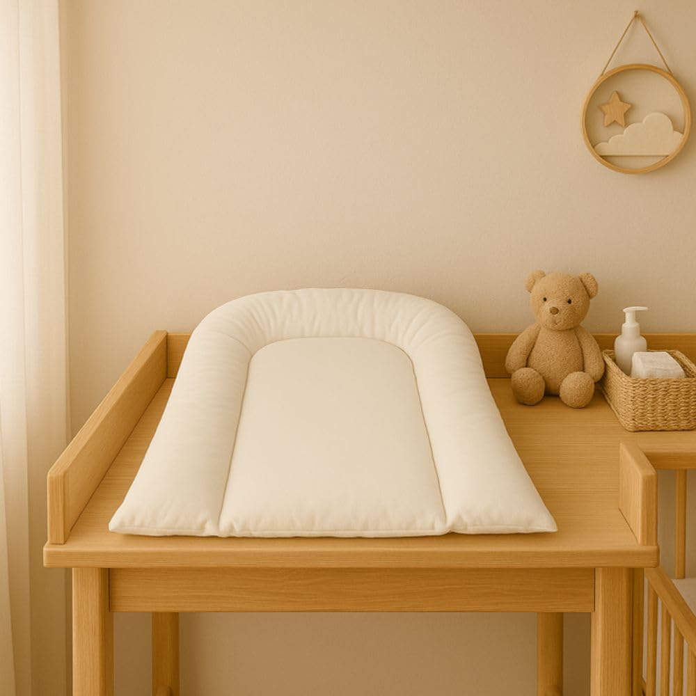 EASY DORT | Materac do przewijania 70x45 cm | Skośna przewijak 45x70 cm | Zmywalna i wodoodporna | Podwyższone krawędzie | Ochrona głowy | Bawełna powlekana akrylem | Wyprodukowano we Francji |