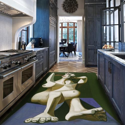 Tapis de salle à manger grand format poil ras vert et violet hall - 5