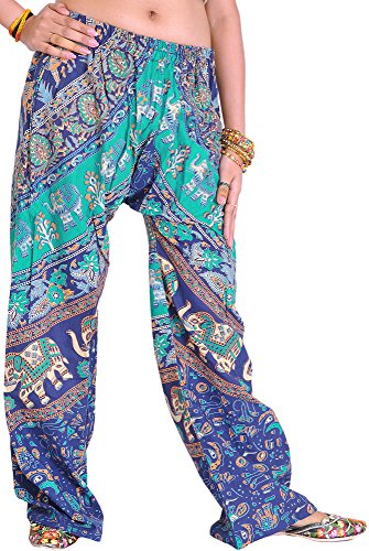 Image of Exotic India Casual Trousers from Pilkhuwa with Printed