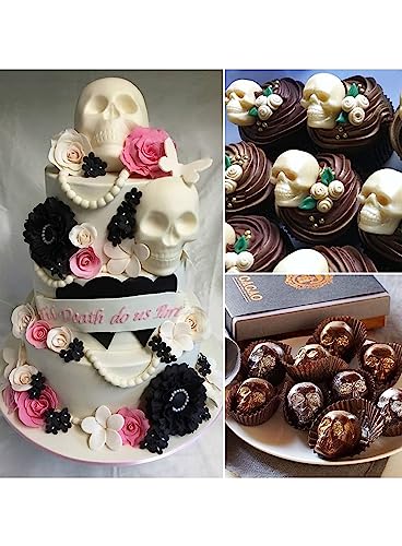 Image of CAKE DECOR 40 Cavity Mini Skull Shape Silicone Mould for Chocolate Jelly Soap Candy DIY Craft Halloween Theme Reusable Nonstick Tray Silicone Mold