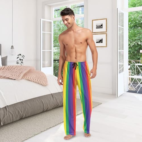 Pajama Pants Mens Lgbt Pride Rainbow Lounge Pants Super Soft,Men Pajama Bottoms with Pockets Drawstring 6