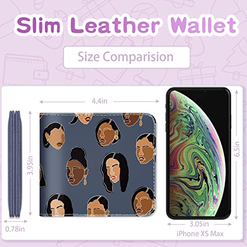 Funermei Cute Wallet For Women Girls Leather Bifold Wallet African American Black Girl Aesthetic Credit Card Holder Rfid Id Cash Slim Small Bi-Fold Wallets With Coin Pocket For Teen Little Girl #TOP1