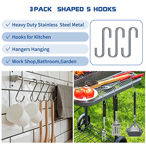 Grill Brush And Scraper Bristle Free, Bbq Accessories Grill Brush For Outdoor Grill, 17" Stainless Steel Bbq Brush For Grill Cleaning, Grill Accessories Gifts For Men, Hooks Included #TOP5