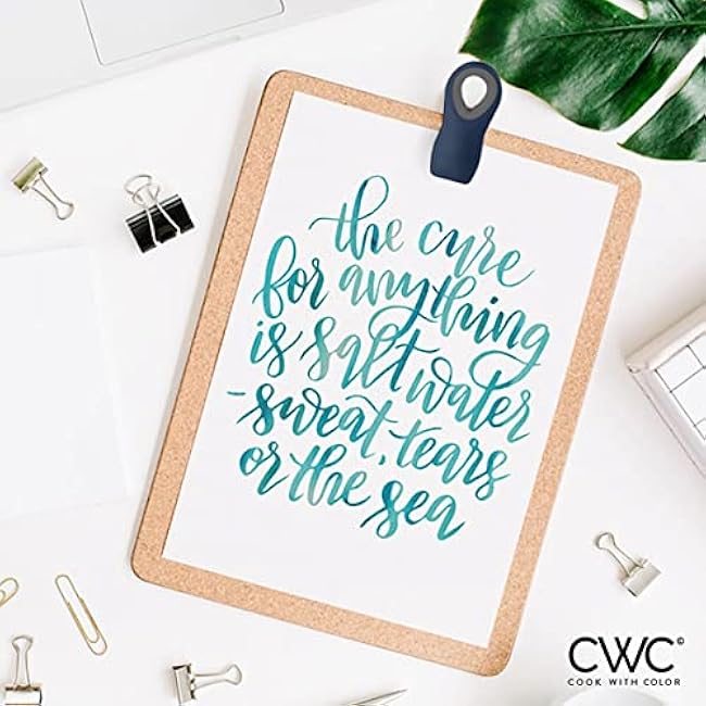 COOK WITH COLOR Bag Clips with Magnet- Food Clips, Chip Clips, Bag Clips for Food Storage with Airtight Seal Grip for Bread Bags, Snack Bags and Food Bags (Blue Ombre, Pack of 10)