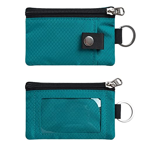 Image of CHENSPRX Minimalist RFID Blocking Small Wallet with ID Window,WaterResistant Zip Id Case Wallet with Lanyard Keychain for Cards,Cash,Travel,Women,Men