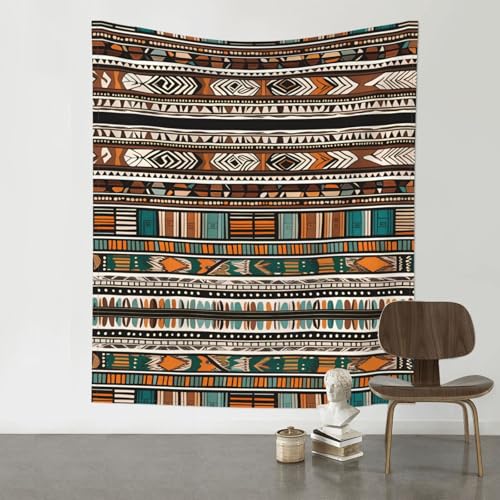 Tapisserie murale BROLEO en tissu de qualité supérieure au motif tribal raffiné