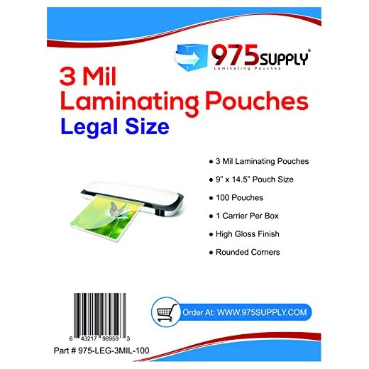 Laminating Pouches, Legal Size, 3 Mil, Clear Legal Size, Thermal Laminating Pouches, 9 X 14.5 Inches, 100 Pouches