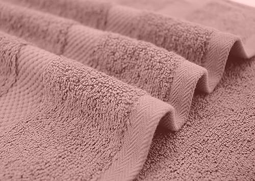 Image of DAN RIVER Bath Towels Set of 4, 27 x 54 Inches, 100% Cotton, Larger & Lighter Weight, Quicker to Dry, Super Soft and Absorbent, Ideal Cotton Towels for Daily Use, Dusty Rose