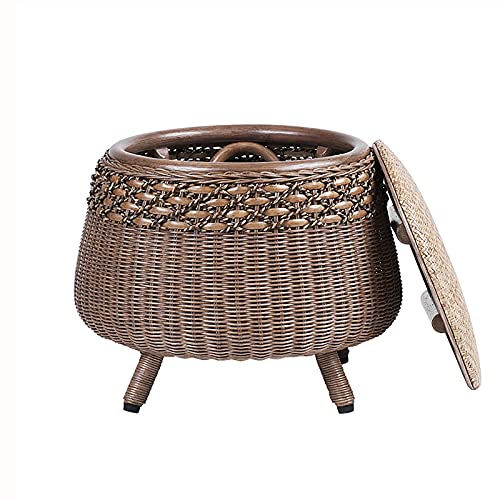 Boîte de rangement en osier et banc à chaussures rustique - 3