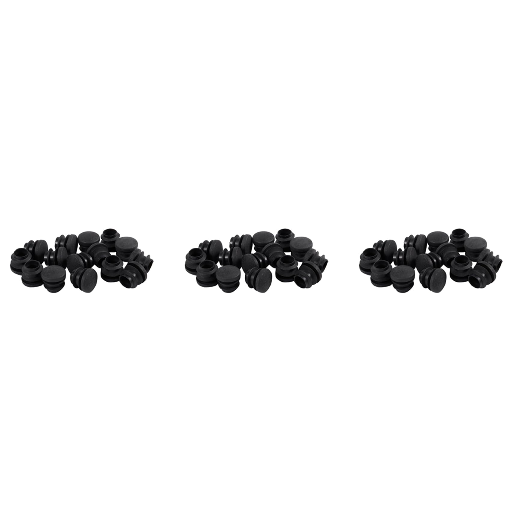 Hndhbfgrt 45Pcs Black Plastic Blanking End Cap Round Tube Insert Pipe Bung 16mm