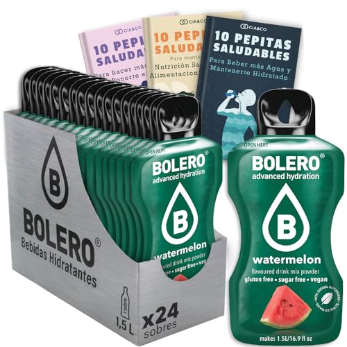 24 x Bebida Bolero SANDIA Hidratante Sin Azucar (24x9 grs) + 30 Pepitas Saludables para una vida más sana by Cia&Co