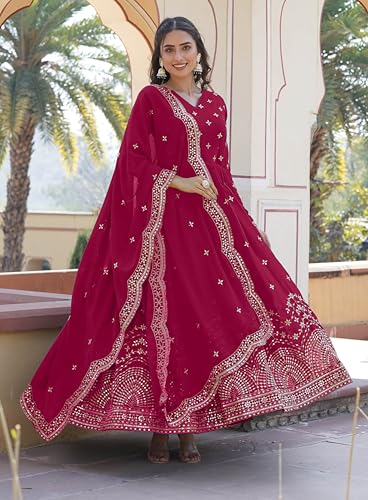 Image of Fashion Basket Faux Georgette Sequins Anarkali Dress for Women