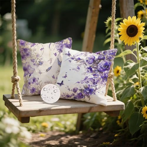 Housse de coussin canapé papillon lot de 2 imperméable 30x30 - 3