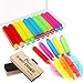 10 Pcs Colored Chalk Holder Chalk Clip with Storage Case and 2 Pack Chalkboard Erasers Wool Felt Dustless Blackboard Eraser Chalk Eraser for Teachers, Kids