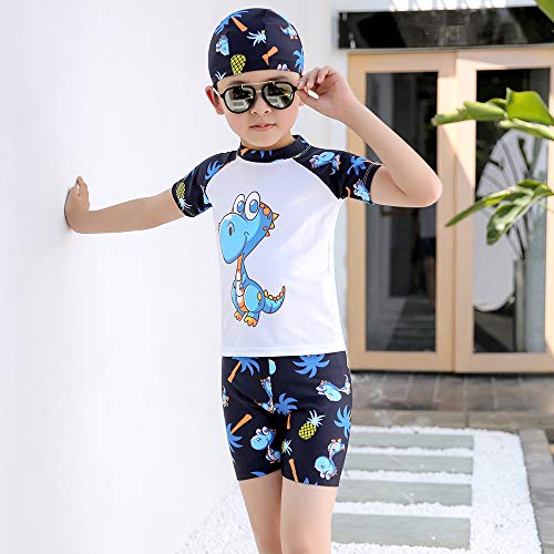 Maiô infantil 3 peças, Romacci Traje de banho para menino Traje de banho de 3 peças Idade 2-12 Bebê