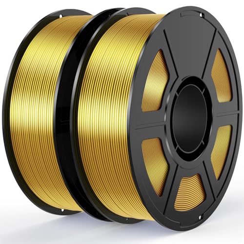 Image of Gold Silk PLA Filament Bundle 1.75mm 3D Printer Filament, 2kg Spool (4.4lbs), Dimensional Accuracy + /- 0.03 mm, Fit Most FDM 3D Printer (Silk Gold 2-Pack)
