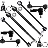 SCITOO 10pcs Suspension Kit For 2003-2008 For Hyundai Tiburon - With Suspension Parts Lower Ball Joint Sway Bar End Link Inner Tie Rod End Outer Tie Rod End
