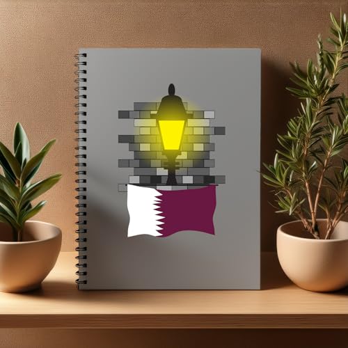 Carnet de notes Qatar Street Lamp Bricks A5 avec pages lignées et grand volume