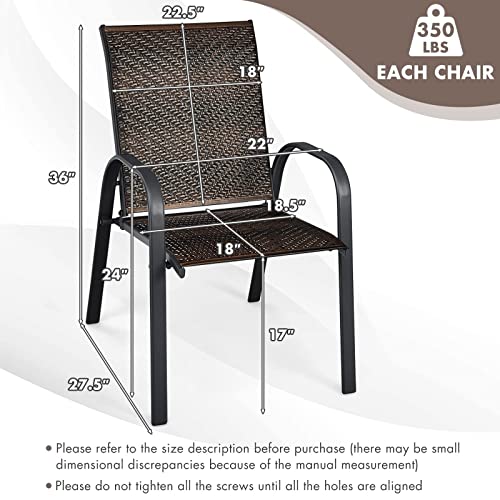 HAPPYGRILL-6-Pack-Stackable-Dining-Chairs-Outdoor-PE-Wicker-Patio-Arm-Chairs-with-Rustproof-Steel-Frame-Bistro-Deck-Chairs-for-Backyard-Garden-and-Poolside 51bF3+MTqgL