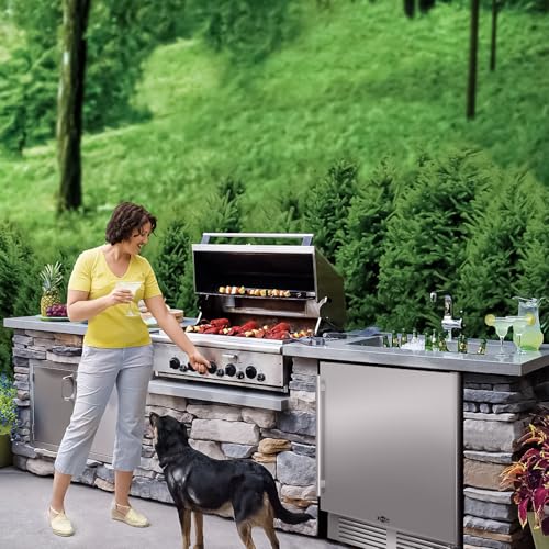 Image of Tylza 24 inch Outdoor Beverage Refrigerator 176 Can Stainless Quick Chill