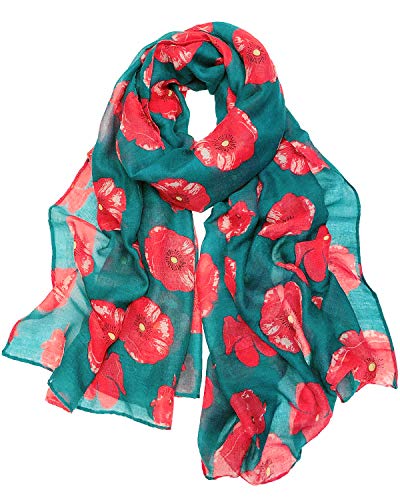 allydrew Lightweight Fashion Red Poppy Spring Scarf2