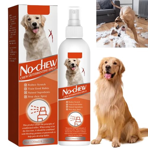 120ML No Chewing & Licking,Anti Chew Spray for Dogs,Anti-Chew Bitter for Dog Behavior Training Aid Spray,Sprays To Stop Dogs Chewing,No Chew Dog Spr/ay for Outdoor Gardens & Indoor Furniture Use