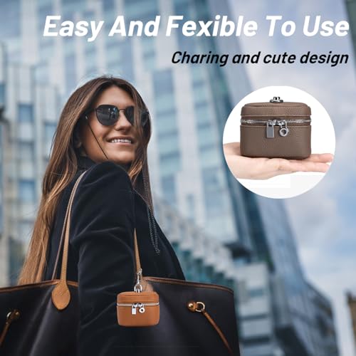 Genuine Leather Coin Purse, Soft Coin Purse with Lanyard, Mini Coin Pouch Holder For Men Women (Purple)3